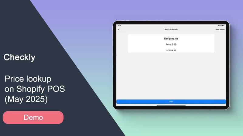 Checkly: Price lookup on Shopify POS (May 2025)